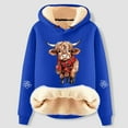thumbnail image 2 of Women's West Highland Cow Print Casual Sweatshirt Fall Winter Trendy Lined Hoodie Long Sleeve Cozy Comfort Pullover, 2 of 3