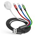 thumbnail image 1 of Cable de carga 4 en 1 para iWatch y iPhone Amasuki 125 cm de nailon, 1 of 6