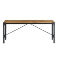 thumbnail image 3 of Walker Edison Rustic Metal and Wood Dining Bench, Barnwood, 3 of 10