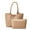 04-Khaki, variant on Woven Tote Bag Womens Purse: Vegan Leather Shoulder Handbags - Fashion Summer Beach Tote Bags - Large Travel Totes Handwoven Satchel for Holidays (Pink Color)