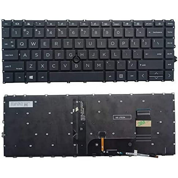 New US Black Backlit English Laptop Keyboard (Without palmrest with Stick Pointer) for HP EliteBook 840 G7 840 G8 845 G7 Light Backlight