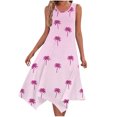 thumbnail image 1 of Ovzne Robes pour Femmes Robe Femme Mode Été Plage Imprimé Poches Débardeur Col Rond Sans Manches Débardeur Robes Robe de Printemps Imprimée Liquidation, 1 of 6