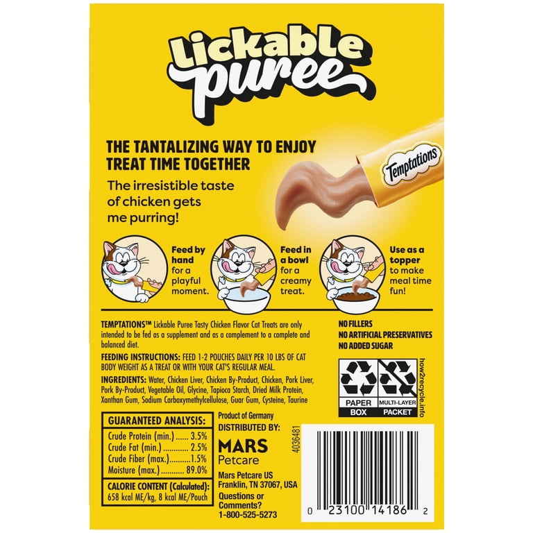 Temptations Creamy Puree Chicken Squeezable Wet Treats, 16 Pack photo 2