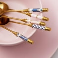 thumbnail image 6 of Stainless Steel Coffee Spoon Ceramic Long Handle Spoon Stirring Spoon Gold-plated Dessert Spoon P Brilliant, 6 of 6