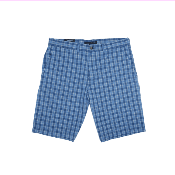 Tommy Hilfiger Classic Fit Straight Plaid Golf Shorts, Mainsail Blue, Sz 42