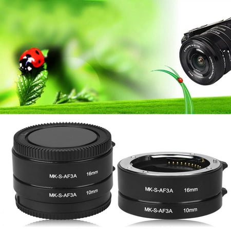 YLSHRF Auto Focus Extension Tube,Automatic Auto Focus 10mm 16mm Macro Extension Tube Set for Sony E Mount Camera, Macro Extension (Best Extension Tubes For Sony E Mount)