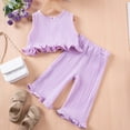 thumbnail image 3 of SNKSDGM Fourth of July Short Sets for Girls Summer Girls' Fashionable Sleeveless Lace Straight Leg Pants Set Two Piece Set 2025 4-5 Years, 3 of 3
