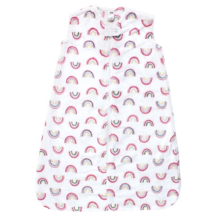 Hudson Baby Infant Girl Plush Sleeping Bag, Sack, Blanket, Sleeveless Modern Rainbow, 12-18 Months