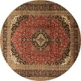 thumbnail image 1 of Ahgly Company Indoor Round Medallion Brown Traditional Area Rugs, 3' Round, 1 of 4