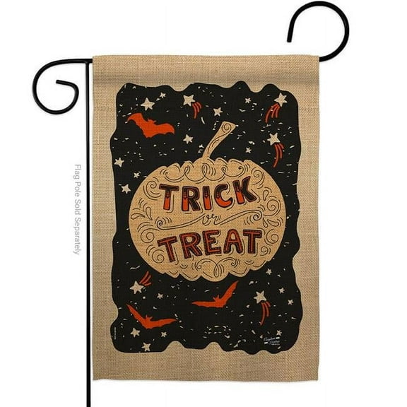 Angeleno Heritage G135093-BO 13 x 18.5 in. Eerie Trick or Treat Garden Flag with Fall Halloween Double-Sided Decorative Vertical Flags House Decoration Banner Yard Gift