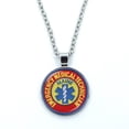 thumbnail image 4 of Collar con colgante de logotipo de símbolo paramédico de técnico médico de emergencia, cúpula de cristal, cabujón, estrella de la Vida Azul, señal EMT, regalo de joyería, 4 of 4