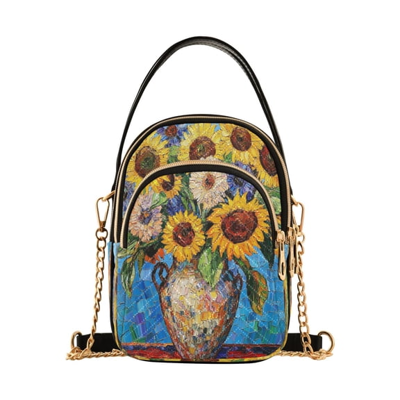 Cross Body Fashion Shoulder Waist Purse Bags Bold Bouquet in Blissful Blue Pocket Handbags