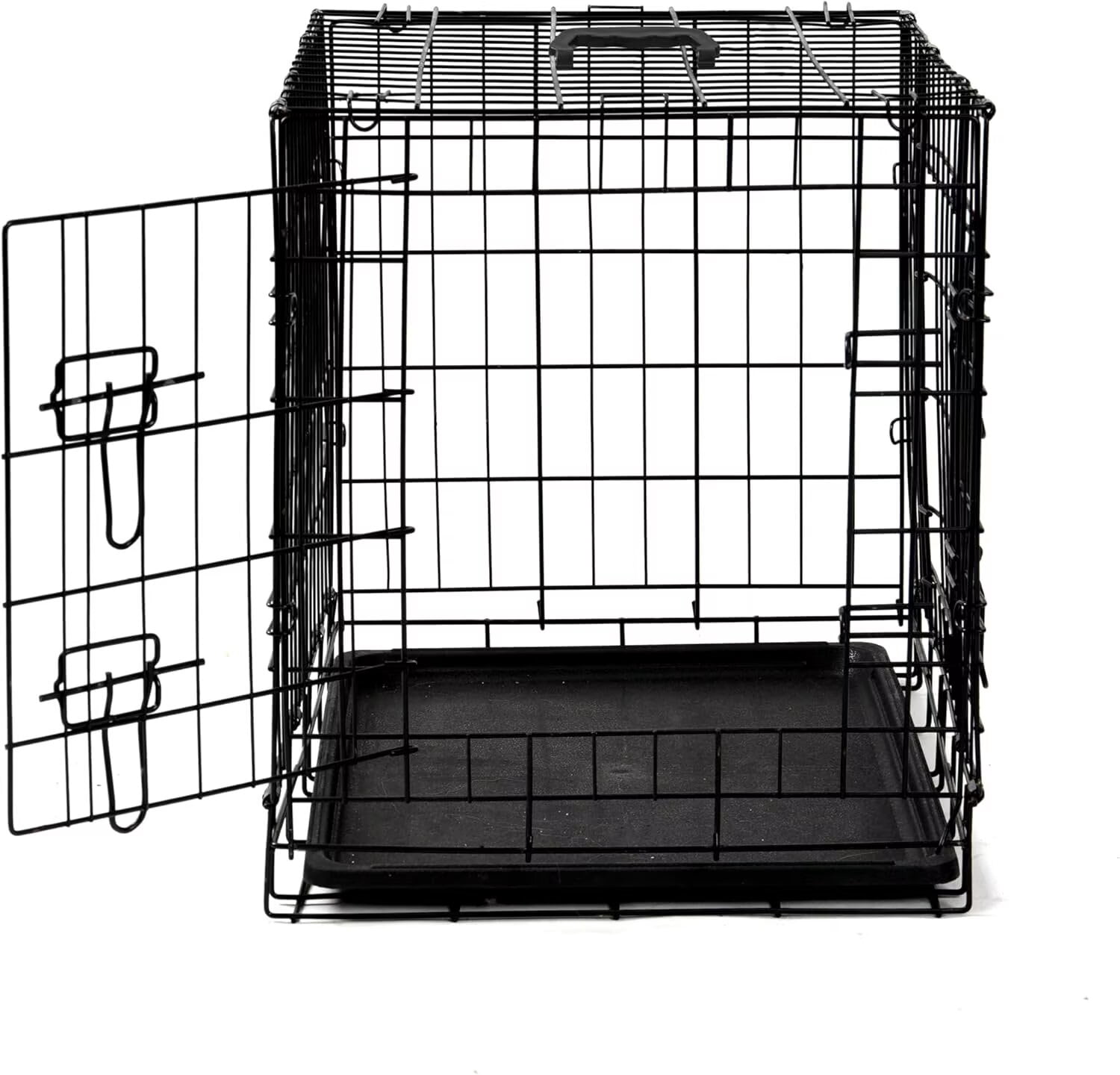 Simple Deluxe 36 inch Foldable Dog Crate, Collapsible Metal Dog Kennel with Handle & Removable Tray, Portable Travel Cage, Black