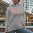 thumbnail image 2 of Peach Butterfly Art Merch Gift, Heather Grey Hooded Sweatshirt or Hoodie, 3XL, 2 of 5
