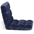 thumbnail image 5 of ZENY 14-Level Adjustable Folding Floor Chair, Reclining Lazy Sofa Chair with Padded Cushion, Gaming Lounge Chair for Living Room, Bedroom and Reading, Navy Blue, 5 of 14