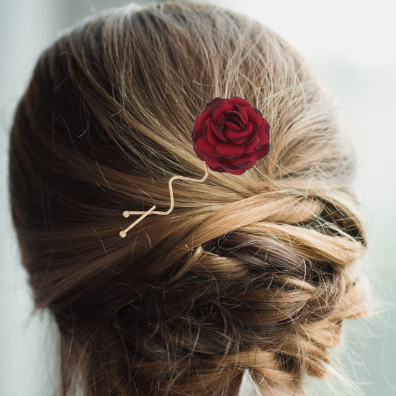 OULII 2PCS Flower Hair Barrette Elegant Design Hair Styling Accessory For Women Daily Wear Wedding Party