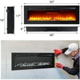 thumbnail image 3 of IdealHouse 50" Wall-Mounted Electric Fireplace, Built-in Heater, 750W/1500W, 12 Flame Colors, Remote/WiFi Control, Slim Recessed Design for Bedroom & Living Room, 3 of 9