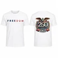 thumbnail image 4 of Freedom 250th Anniversary 1776-2026 USA Independence Patriotic Viral Graphic Casual Summer Crew Neck Short Sleeve T-Shirt, Breathable American Apparel, 4 of 10