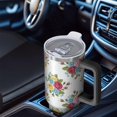 thumbnail image 6 of 40oz Pioneer Flower Floral Print Pattern Insulated Tumbler with Handle, BPA-Free Leak Proof Lid and Straws, Double Wall Vacuum, Hot 12h/Cold 34h, 6 of 6