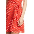 thumbnail image 4 of Alice + Olivia Womens Katie Floral Wrap Front Minidress 12 Bright Poppy/White, 4 of 6
