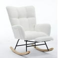 thumbnail image 7 of Holaki Modern Nursery Rocking Chair, Upholstered Glider Chair with High Backrest, Rocker Accent Armchair with Solid Wood Legs for Nursery Bedroom Living Room WHITE, 7 of 7