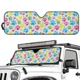thumbnail image 1 of HUIACONG Windshield Sunshade for Jeep Wrangler,Sun Visor Windshield Shade Colorful Dog Paw Blocks UV Rays,Shade Heat Shield Compatible with Jeep Wrangler TJ JK JL 2/4 Door, 1 of 1