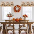 thumbnail image 5 of Fall Dog Pumpkin Valances for Windows, 42 x 18in, Maple Leaf Floral Retro Orange Plaid Rod Pocket Kitchen Valance Curtain Light Filtering Window Treatments for Living Room Bedroom, 1 Panel, 5 of 7