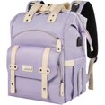 thumbnail image 1 of Jiefeike Mochila Para Pañales Mochila De Viaje Morada Para Papá, Mamá, Niños Y Niñas, Bolsillos Aislados, Bolsas Portátiles Para Pañales Para Bebés Con Puerto De Carga Usb, Rfid, Antirrobo, Resistente, 1 of 5