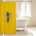 thumbnail image 3 of Erosebridal Bohemian Bug Bee Shower Curtain 72Wx72L,Nature Wildlife Theme Bathroom Curtain,Brown Black, 3 of 5