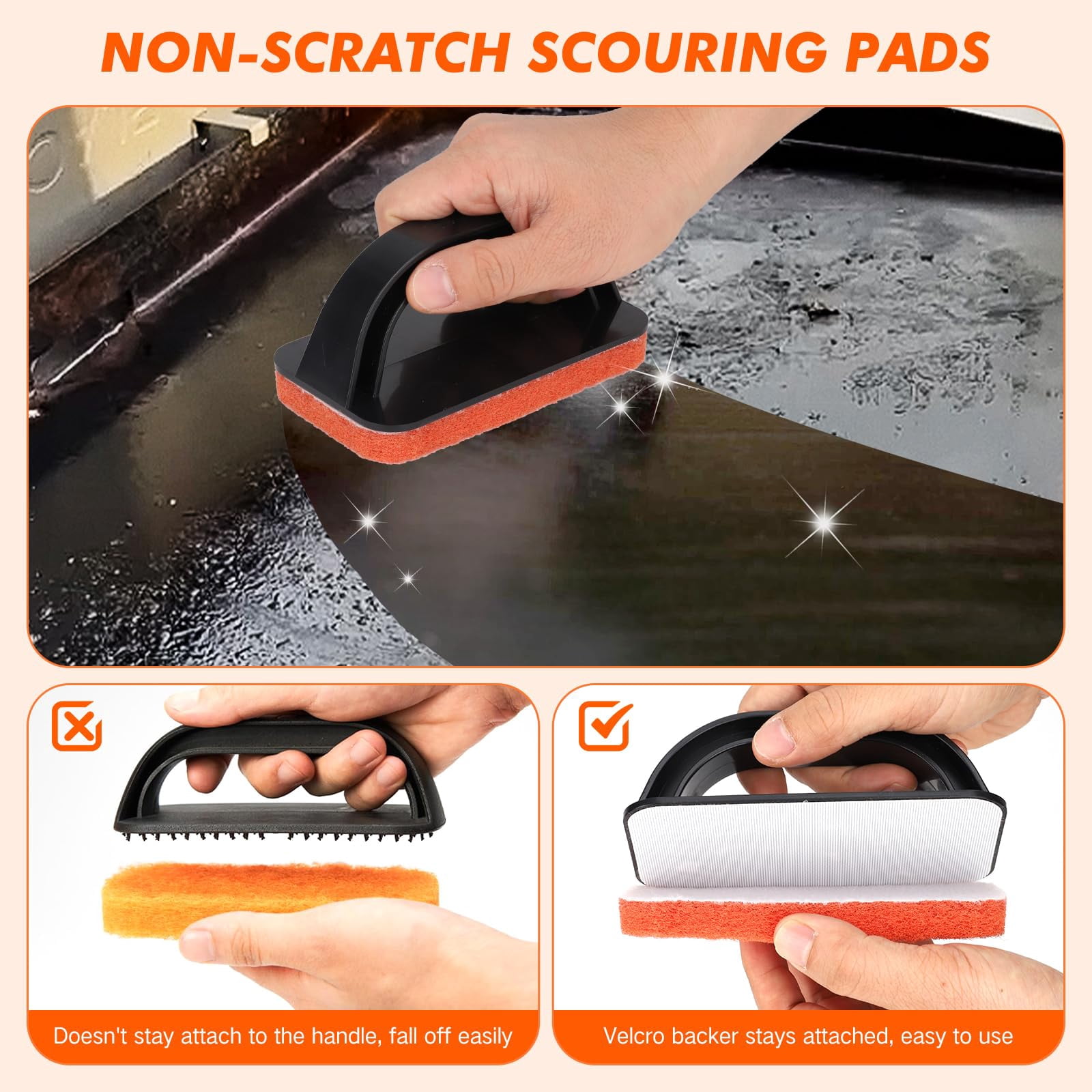 Griddle Cleaning Kit For Blackstone- Includes Large Silicone Tool Mat  Scraper Bricks Scouring Pads With Handle Tools Accessories Blackstone Flat Top Grill