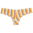 thumbnail image 3 of Botmois Men's Thongs Print Mini Bikini G-String Ultrathin Tangas Soft Low-rise Micro Briefs Comfortable T-Back Underwear Orange Stripe L, 3 of 3