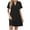Black, variant on Toonshare Plus Size Women's Fashion Casual Spring Summer Short Sleeve V-Neck Mid-Calf Dress