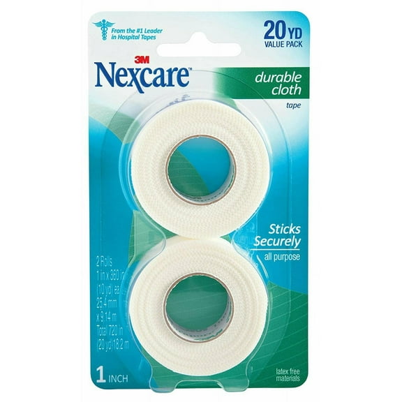 Nexcare Durapore Durable Cloth Tape 1 Inch X 10 Yards, 2 ea Pack of 2