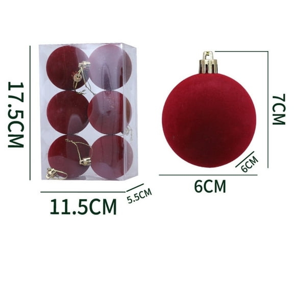 6cm Velvet Christmas Balls For Xmas Tree Flocked Xmas Ball Hanging Pendents Festival Party Home Decor Supplies