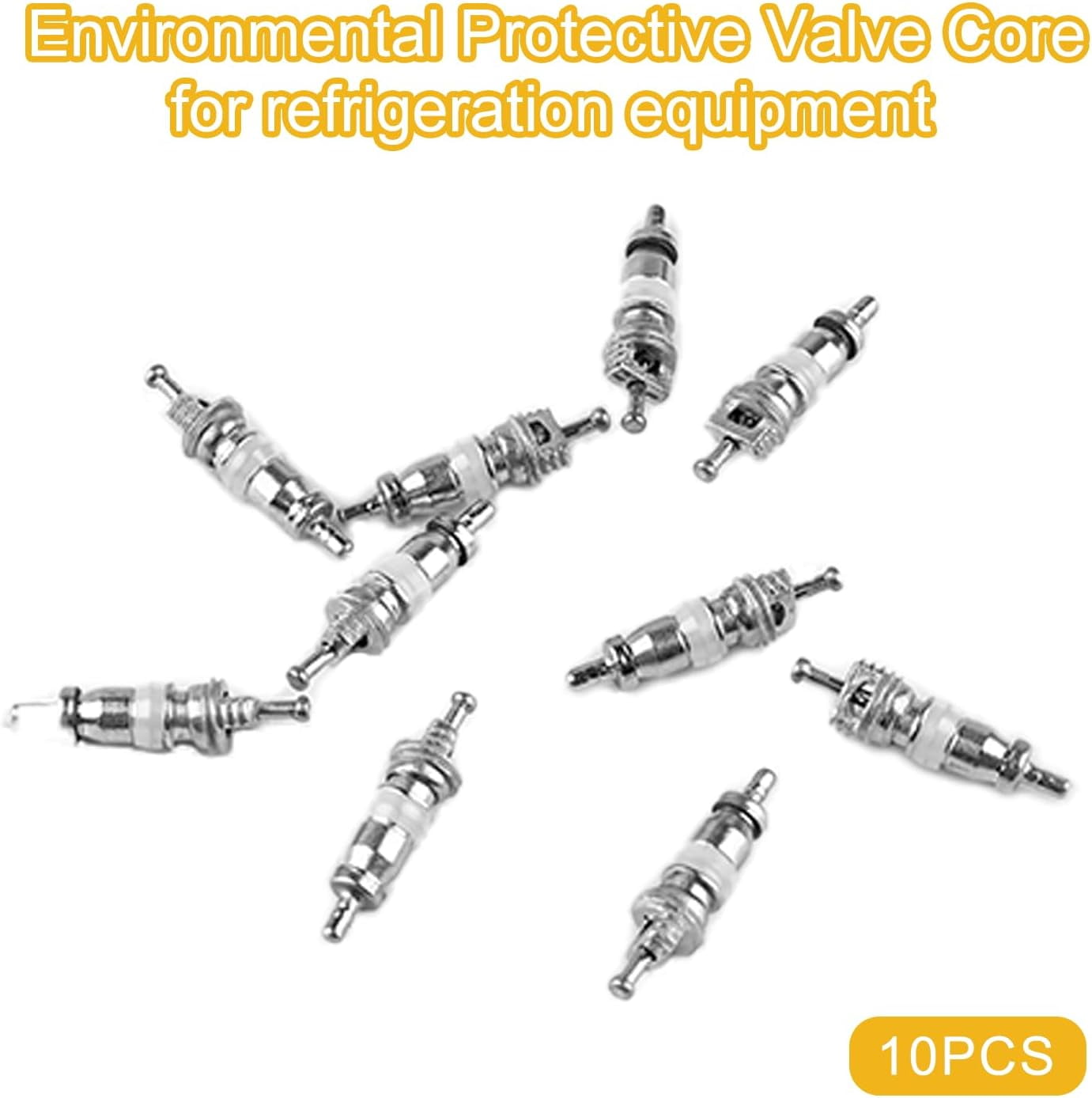 Valve Core Remover Installer Tool and HVAC Service Wrench Set with Hex Bit Adapters, Dual Size SAE 1/4 to 5/16 Port, 5/16'', 3/8'' Refrigeration Service Wrench, 10 Valve Core