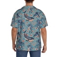 thumbnail image 5 of Gaeub Underwater Animals and Flowers Men's Lapel Short Sleeve Shirt, Relaxed Fit Shirt, Soft and Breathable for Outdoors Party Travel - XX-Large, 5 of 7