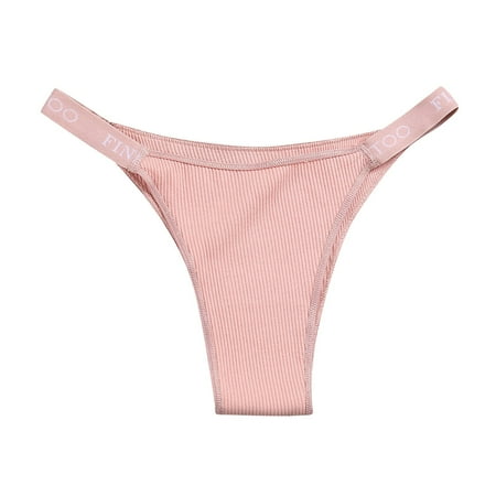 

ZMHEGW 3 Packs Briefs For Women Thong High Waist High Split Cotton Thread Cotton Letter Belt Underwear Women s Seamless
