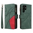 thumbnail image 2 of TECH CIRCLE Wallet Case for Samsung Galaxy S22 Ultra, Galaxy S22 Ultra Case for Women Men Durable PU Leather Kickstand Magnetic Buckle Flip Folio Strap Wristlet Zipper Card Holder Phone Cases,Green, 2 of 7