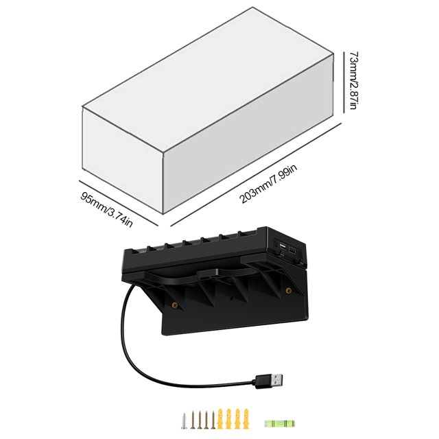 Soporte RGB para montaje en pared 7 ranuras para tarjetas de juego para consola Switch/Switch color negro