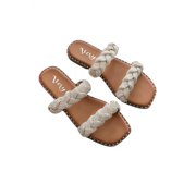 Very G Women's Twisty Rhinestone Braided Sandals