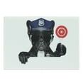 thumbnail image 1 of Police Cutting Board, Animal Dog Pug Wears Glasses Thumbs up Sirens Traffic Like Art Print, Decorative Tempered Glass Cutting and Serving Board, Large Size, Blue and Black, by Ambesonne, 1 of 1
