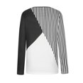 thumbnail image 5 of IROINNID Discount Womens Long Sleeve V-Neck Shirts V- Stripe Color Blocking Printing Recreational Tops,Black, 5 of 8