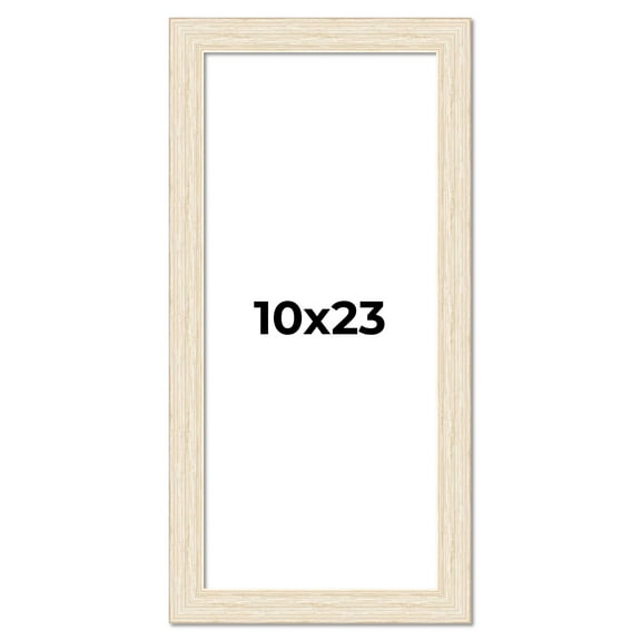 10x23 Frame White Barnwood Picture Frame Includes UV Acrylic Plexiglass, Acid Free Foam Backing