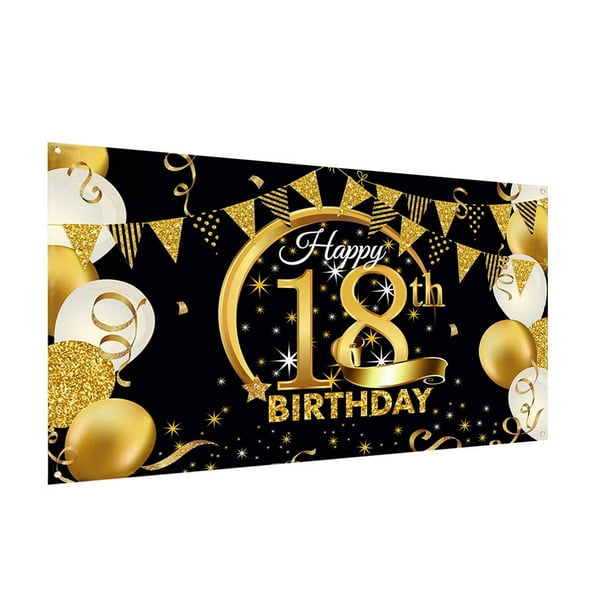 Cateissary Banner de fondo de feliz cumpleaños Fondo de fotografía Banner de feliz cumpleaños Kits de decoración para fiestas 18 años Cateissary HA002690-02