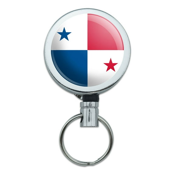 Panama National Country Flag Retractable Belt Clip Badge Key Holder