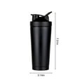 thumbnail image 3 of Foqnuq Stainless Steel Protein Shaker Bottle with Wire Whisk Ball - 500ml Insulated Mixing Bottle for Protein Powder, Smoothies, Supplements - Black/White, 3 of 7