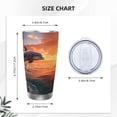 thumbnail image 4 of KLL Sunset Dancing Dolphin B Print 40oz Stainless Steel Insulated Car Cup with Spillproof Lid - Keep Your Drink Hot or Cold on the Go-Without Straw, 4 of 8