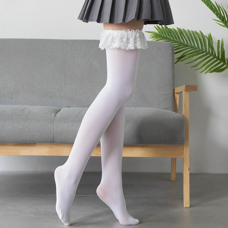 Stockings Cosplay Lolita White, Stockings White Tights Anime