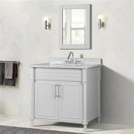 Bellaterra Home 800632-36BN-WH 36 in. Single Vanity with Carrara Marble Top, White