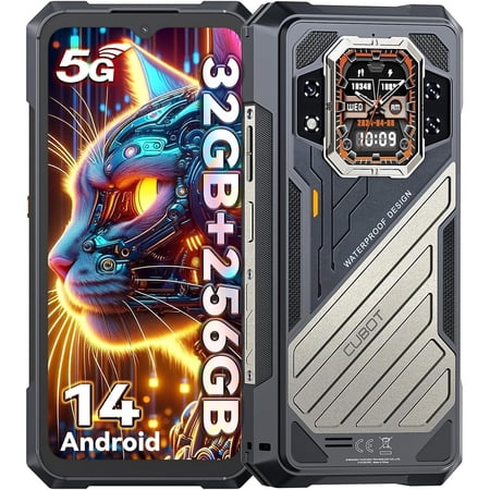 CUBOT King Kong X Rugged Smartphone 5G - 32GB 256GB Cell Phone, 10200mAh Battery, 6.58" FHD,Android 14 Phone,Black